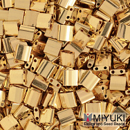 Бисер японский Miyuki TILA №191, 5х5 мм, Позолота 24 kt (BIS-053340)