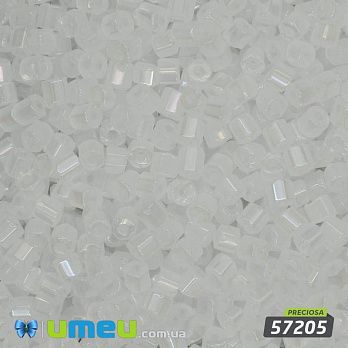 Бісер чеський Рубка 10/0, №57205, Білий напівпрозорий райдужний (BIS-024318)