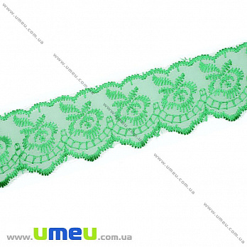 Мереживо органза Яблучко, 40 мм, Зелене (LEN-010437)