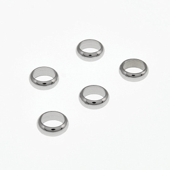 Бусины из нерж. стали Круглые плоские, 7х2,5 мм, Темное серебро (STL-058412)