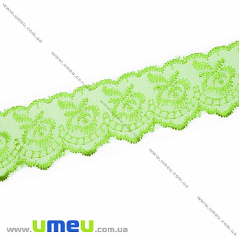 Кружево органза Яблочко, 40 мм, Салатовое яркое (LEN-010434)