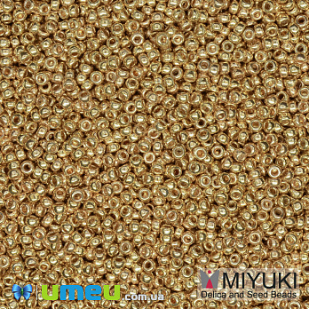 Бісер японський Miyuki круглий RR 15/0 №182 гальванізований, Золотистий (BIS-039800)