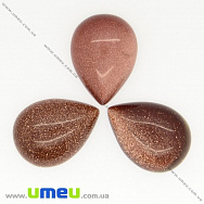 Кабошон нат. камінь Авантюрин Золотий пісок, Крапля, 18х13 мм (KAB-003088)