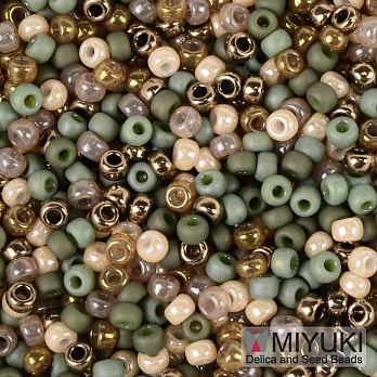 Бісер японський Miyuki круглий RR 8/0 №mix108, Коричнево-зелений (BIS-055973)
