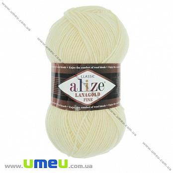 Пряжа Alize Lanagold Fine 100 г, 390 м, Молочная 01 (YAR-023313)