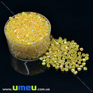 Намистини акрилові Біконуси, 4х4 мм, Жовті АВ (BUS-018049)