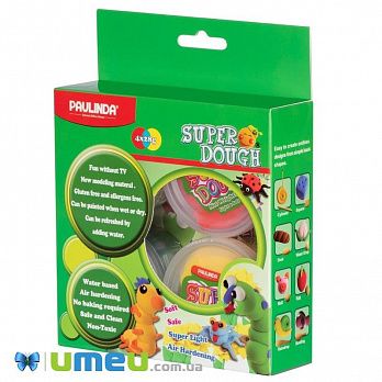 Маса для ліплення Paulinda Super Dough 4*28г буклет "Крок за кроком-Тварини" (DIF-043564)