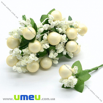 Тычинки на проволоке с ягодкой, Кремовые (DIF-015428)