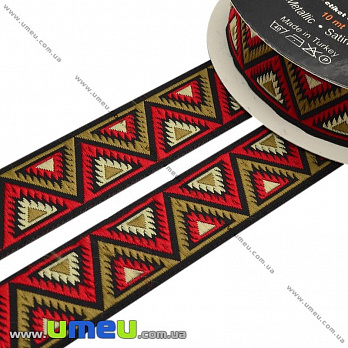 Тасьма Fantastic орнамент, 25 мм, Бордова (LEN-010950)