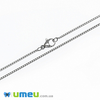 Основа на шию з нерж. ст., Темне срібло, 1,6 мм, 45 см (STL-044624)