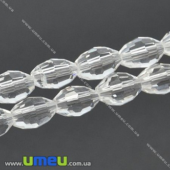 [Архів] Намистина під кришталь Рис, 9х6 мм, Прозора (BUS-007207)