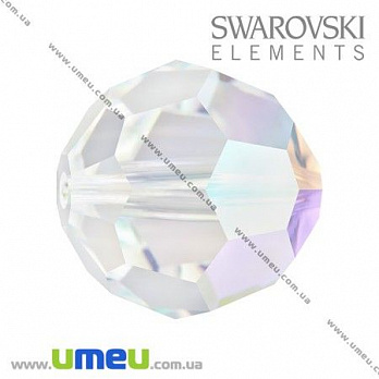 [Архів] Намистина Swarovski 5000 Crystal AB, 10 мм, Гранована кругла (BUS-005357)