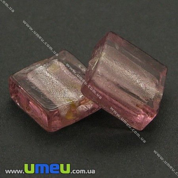 [Архів] Намистина Lampwork Квадратна, 12х12х6 мм, Бузкова (BUS-003626)