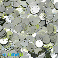 Паєтки Індія круглі плоскі (зміщений отвір), 6,5 мм, Оливкові (PAI-037452)