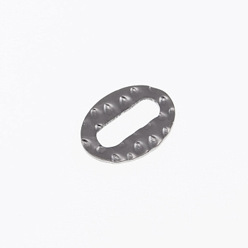 Конектор з нерж. сталі, Овал, 16,5х12 мм, Темне срібло (STL-055699)