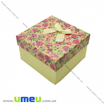 Коробочка подарункова з подушечкою, 9х9х5,5 см, Жовта (UPK-019064)