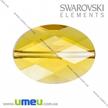 [Архів] Намистина Swarovski 5050 Light Topaz, 14х10х5 мм, Гранована овальна (BUS-005365)