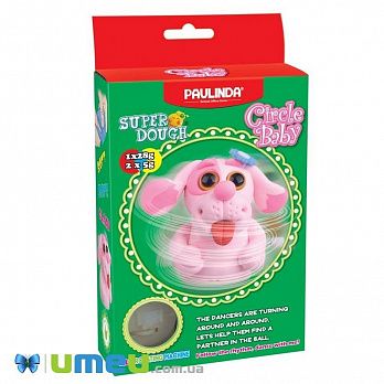 Маса для ліплення Paulinda Super Dough Circle Baby Собака заводний механізм, рожева (DIF-043554)