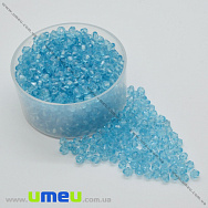 Намистини акрилові Біконуси, 4х4 мм, Блакитні (BUS-035049)