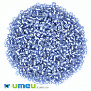 Бісер китайський середній, 8/0, Блакитний блискучий, 3 мм (BIS-037672)