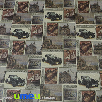 Упаковочная крафт бумага Машины, Бежевая, 70х100 см (UPK-035597)