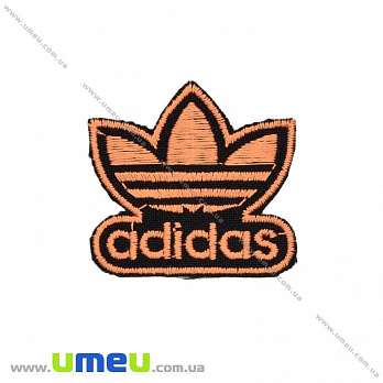 Термоаплікація Adidas, 4х4 см, Помаранчева (APL-027695)