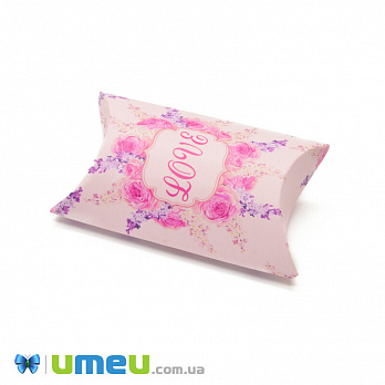 Збірна картонна коробочка, 8х5,5 см, Рожева, LOVE (UPK-042911)
