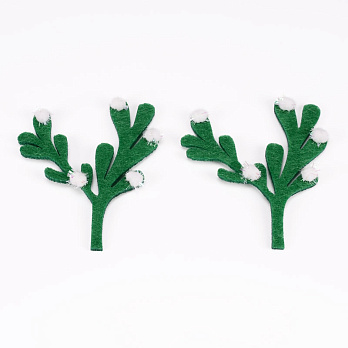 Декоративний виріб із фетру Гілочка, 7х6 см, Зелена (FLT-056520)