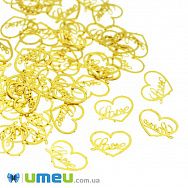 Декоративний елемент Серце, 5х4х0,1 мм, Золото (DIF-047136)