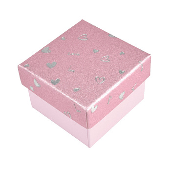 Коробочка Квадратна під колечко, 5х5х3,5 см, Рожева (UPK-060584)