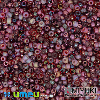 Бісер японський Miyuki круглий RR 11/0 №MIX18, Мікс бордовий (BIS-039795)
