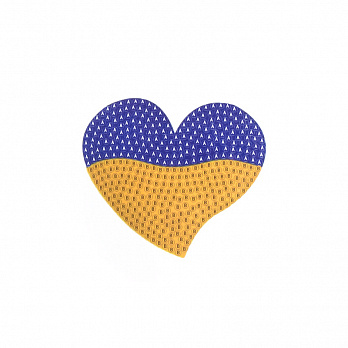 Набір алмазного живопису (наклейка) 8,5х7,5 см, Серце патріотичне (SXM-051553)