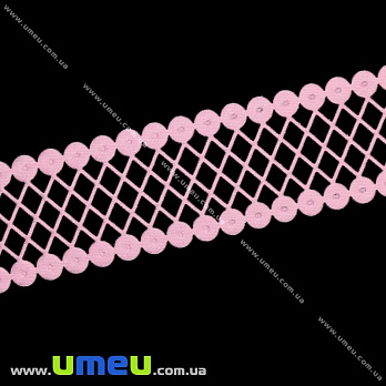 Тасьма тиснена, 22 мм, Рожева (LEN-012778)