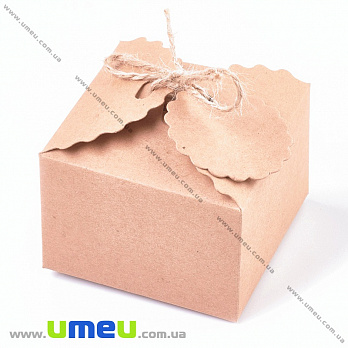 Збірна картонна коробочка, 6,5х6,5х4,5 см, Бежева (UPK-035294)