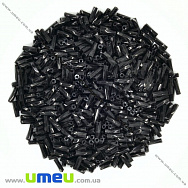 Бісер китайський стеклярус скручений, 6 мм, Чорний натуральний (BIS-000634)