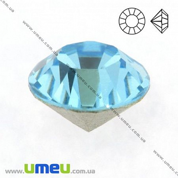 Стрази скляні конусні SS10 (2,8 мм), Блакитні (STR-018803)