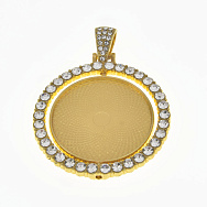 Основа кругла обертова зі стразами, 54х42 мм, 30 мм, Золото (OSN-059441)