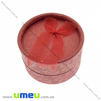 Подарочная коробочка Круглая под кольцо, 5,5х3,5 см, Красная (UPK-035292)