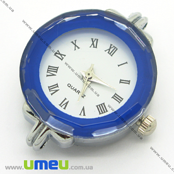 [Архів] Годинник для браслетів круглі, Срібло, Сині 30х22 мм (CLC-006148)