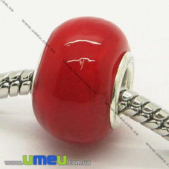 [Архив] Бусина PANDORA Lampwork, 14х10 мм, Красная, Серебро (BUS-007380)