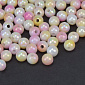 Намистини пластикові градієнтні, Круглі, 6 мм, Рожево-жовті (BUS-059555)
