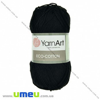 Пряжа YarnArt Eco-cotton 100 г, 220 м, Чорна 761 (YAR-025216)