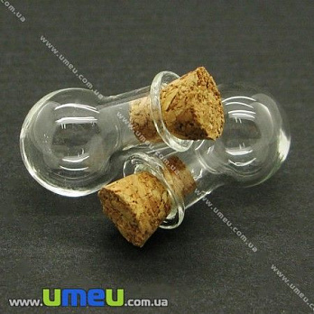 Скляна баночка Куля, Прозора, 14х23 мм мм (DIF-006678)