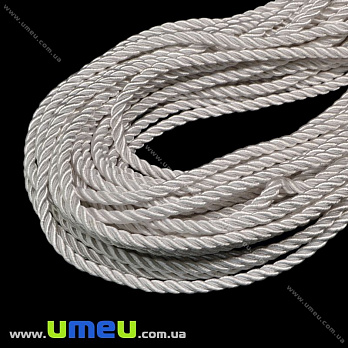 Полиэстеровый шнур крученый, Белый, 4 мм (LEN-018943)