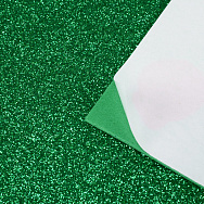Фоаміран глітерний на клейовій основі, 2 мм, Зелений, 20х30 см (FOM-056434)