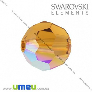 [Архів] Намистина Swarovski 5000 Topaz AB, 8 мм, Гранована кругла (BUS-005345)
