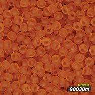 Бісер чеський №106m/90030m, Помаранчевий темний, Прозорий матовий, 10/0 (BIS-009923)