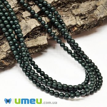 Бусины чешское стекло Preciosa Жемчуг 4 мм Ceramic Malachite, Зеленые темные (BUS-042321)