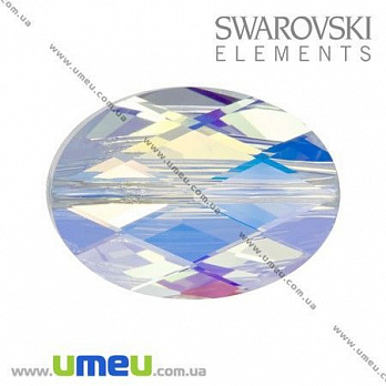 [Архів] Намистина Swarovski 5050 Crystal AB, 14х10х5 мм, Гранована овальна (BUS-005373)