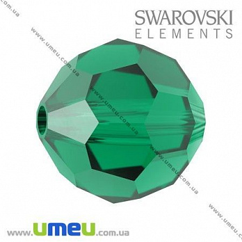[Архів] Намистина Swarovski 5000 Emerald, 10 мм, Гранована кругла (BUS-005355)